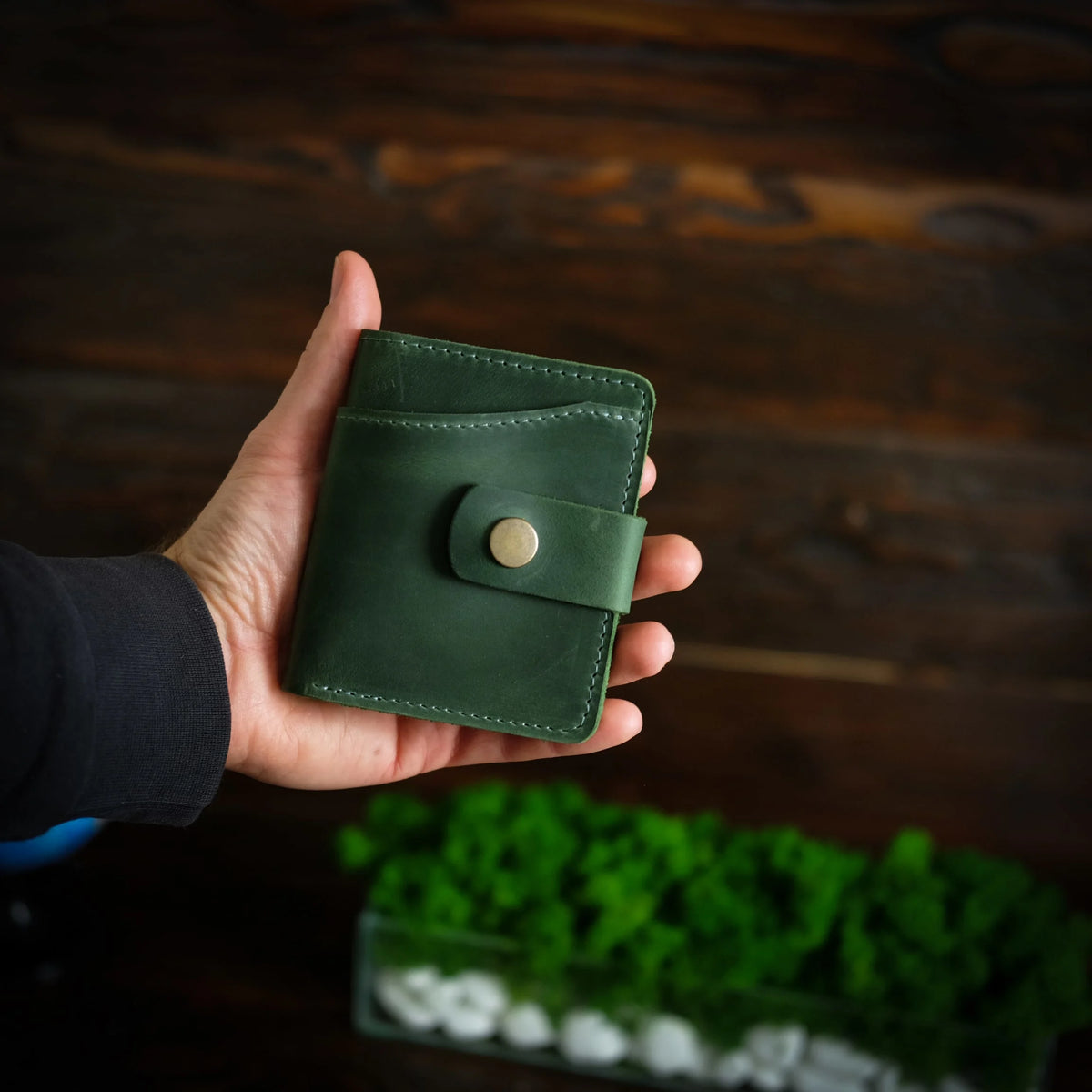 Compact Leather Wallet in Green & Shop Now!