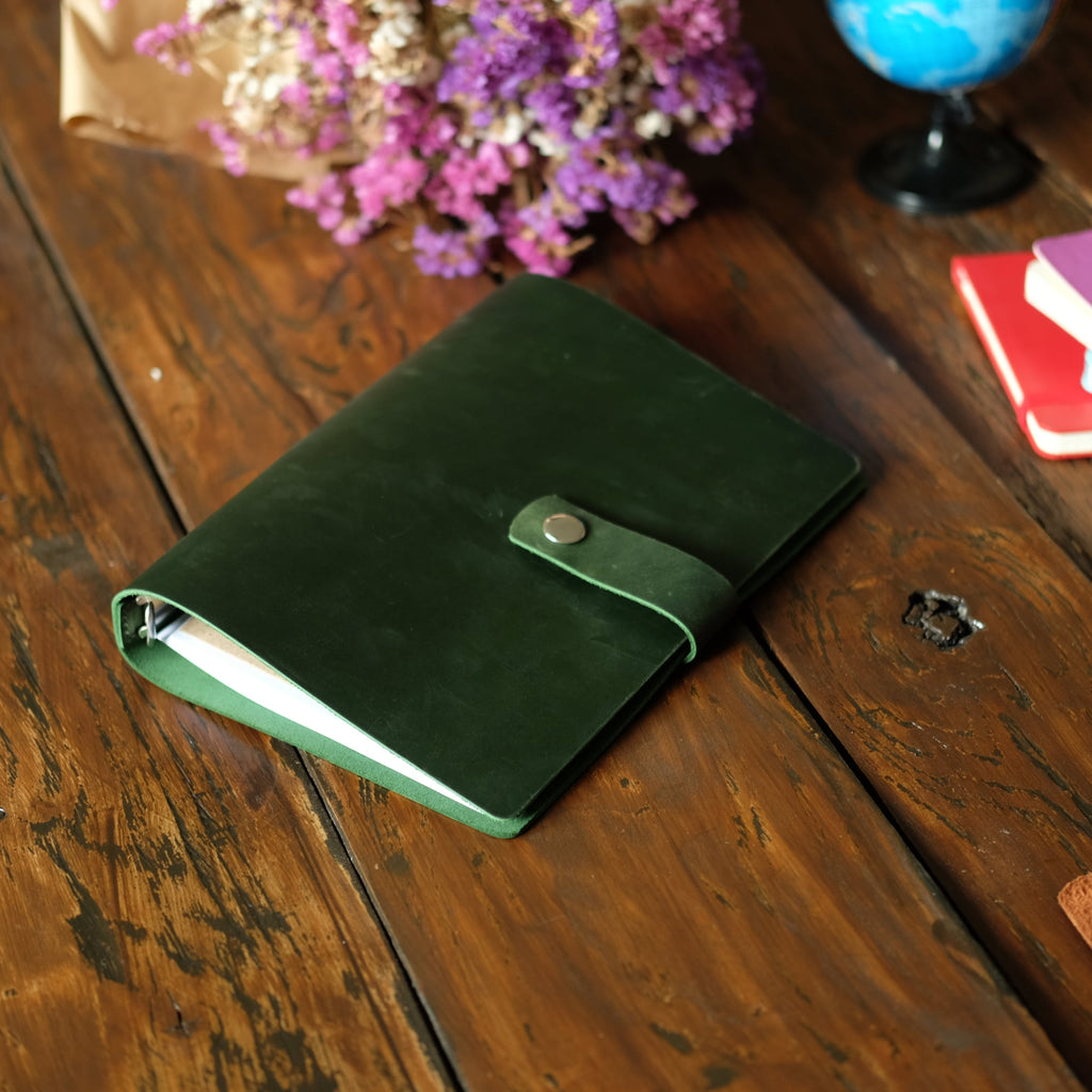 Leather notebook green