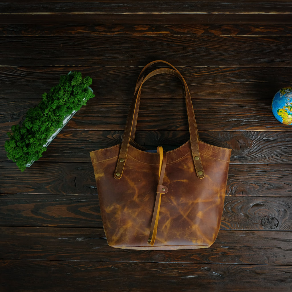 Leather Tote Bag Chestnut