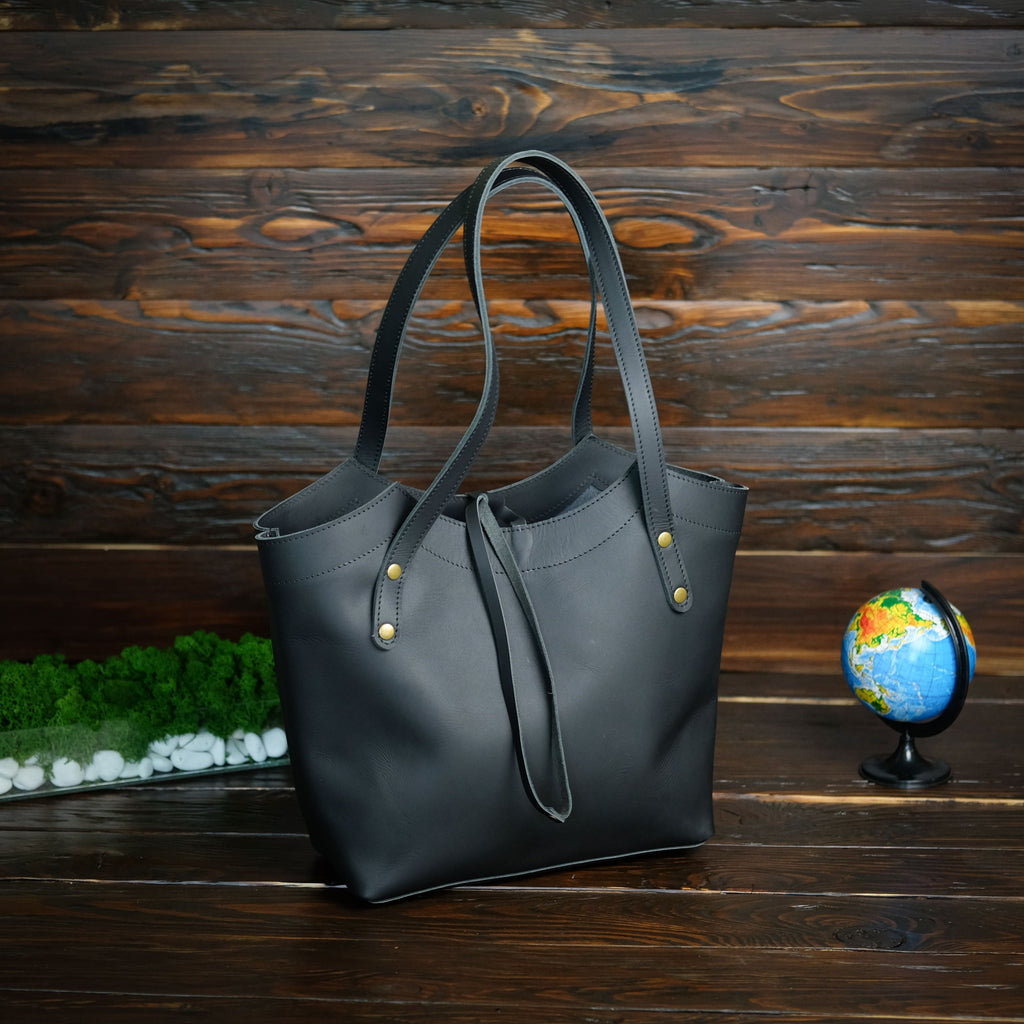 Leather Tote Bag Black