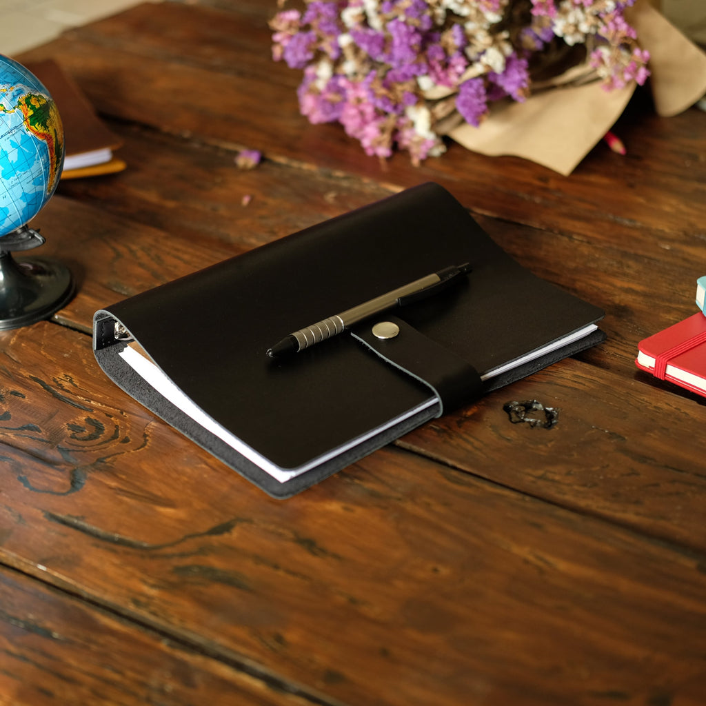 Leather notebook Black