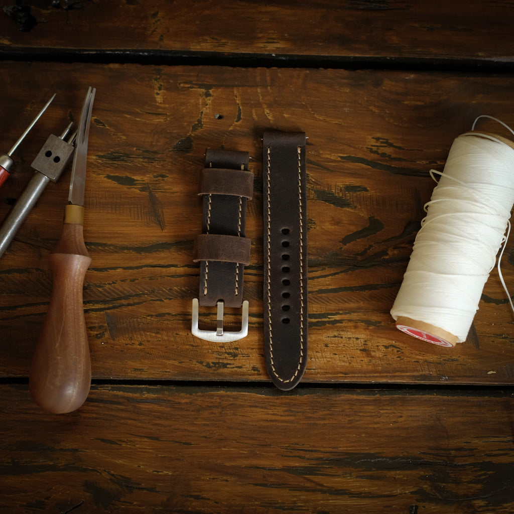 Leather watch band