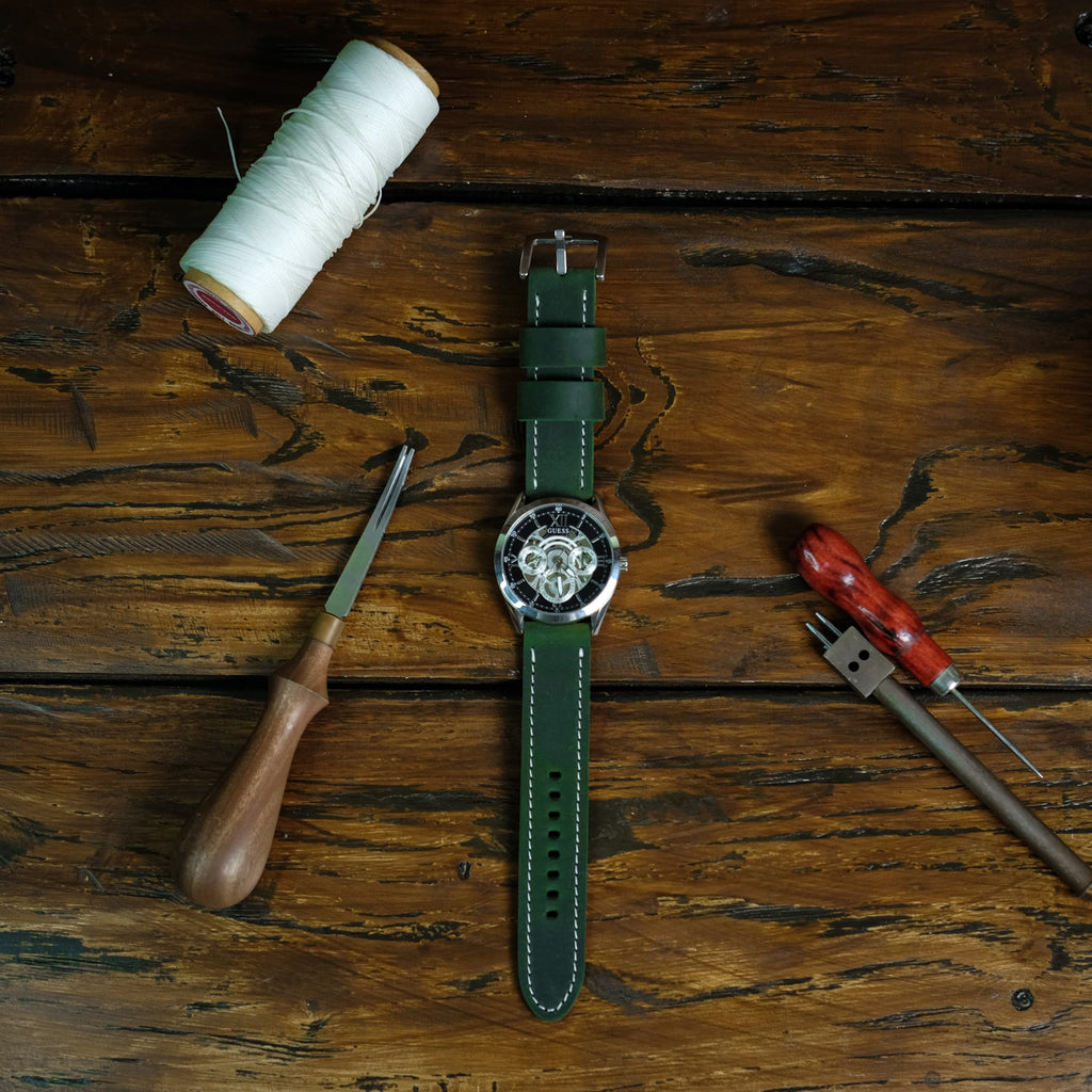 Leather watch band