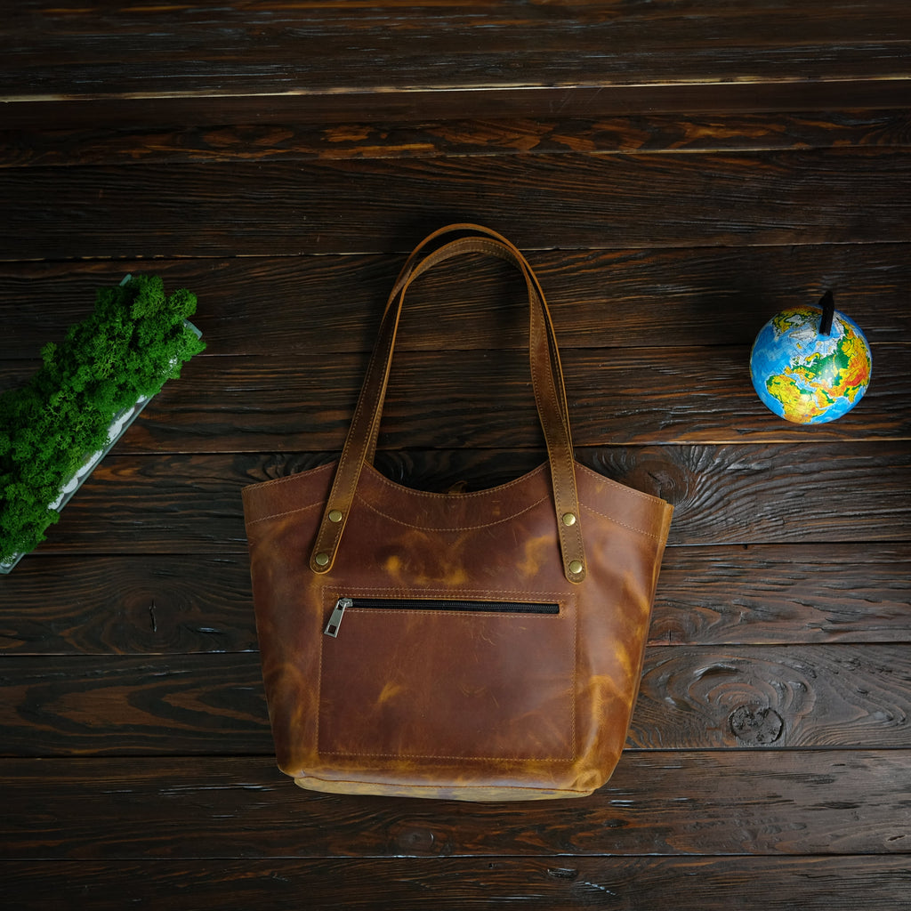 Leather Tote Bag Chestnut