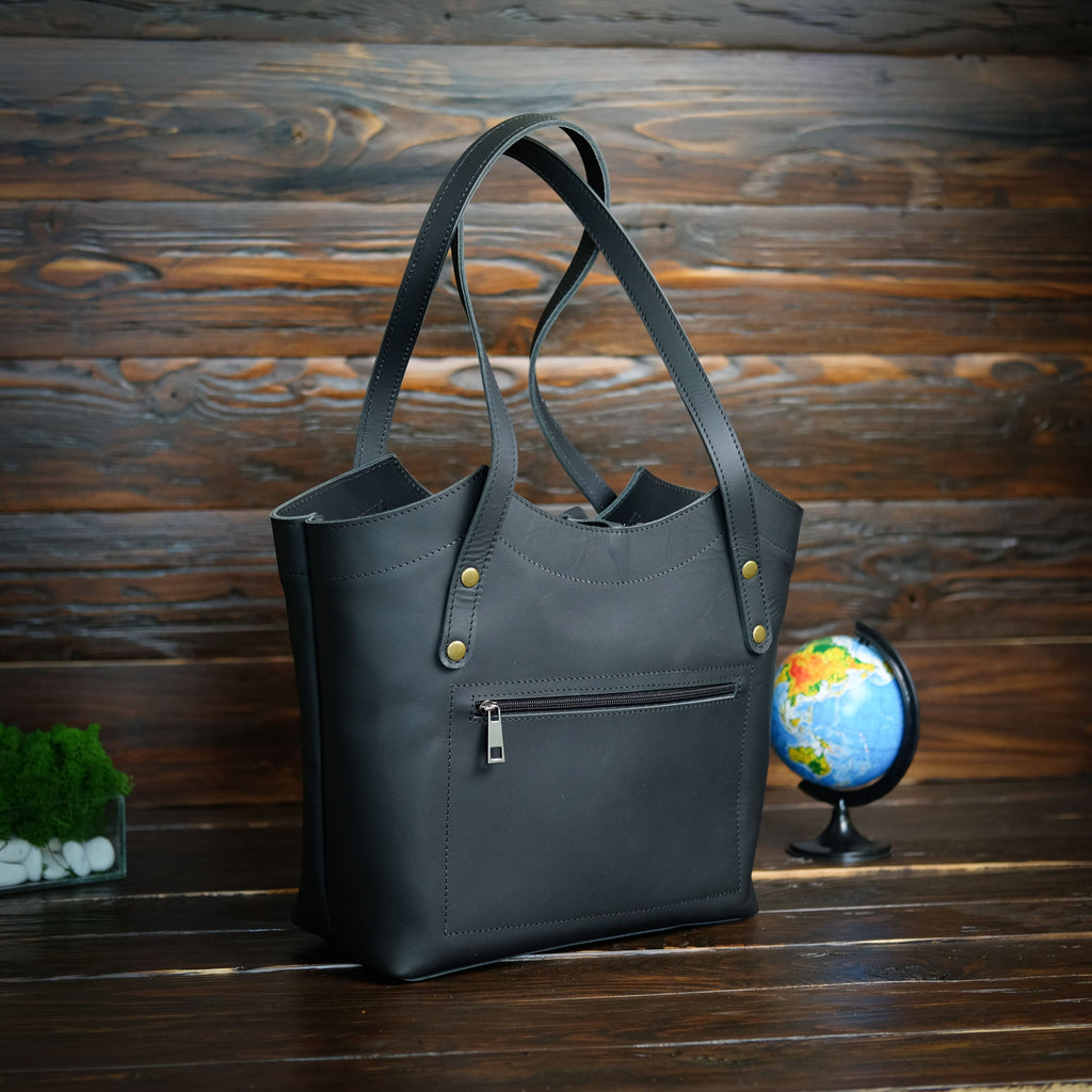 Leather Tote Bag Black