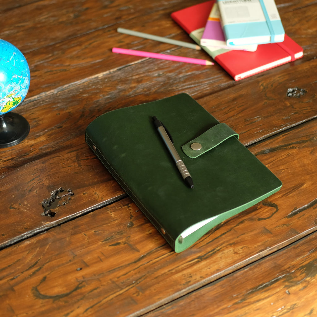 Leather notebook green