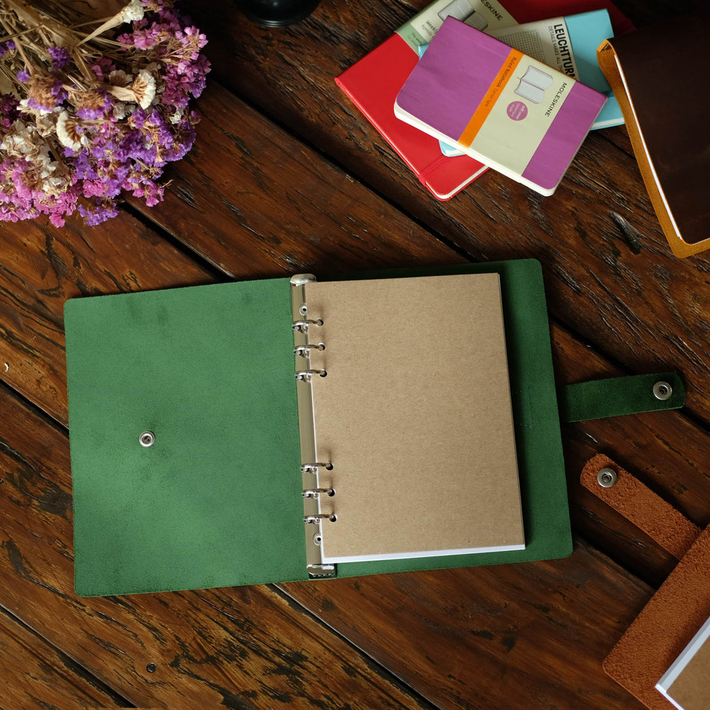 Leather notebook green