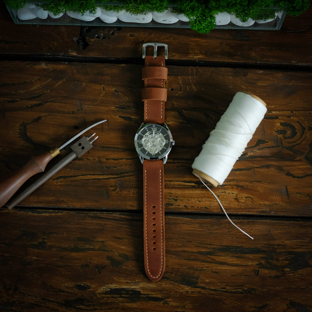 Leather watch band