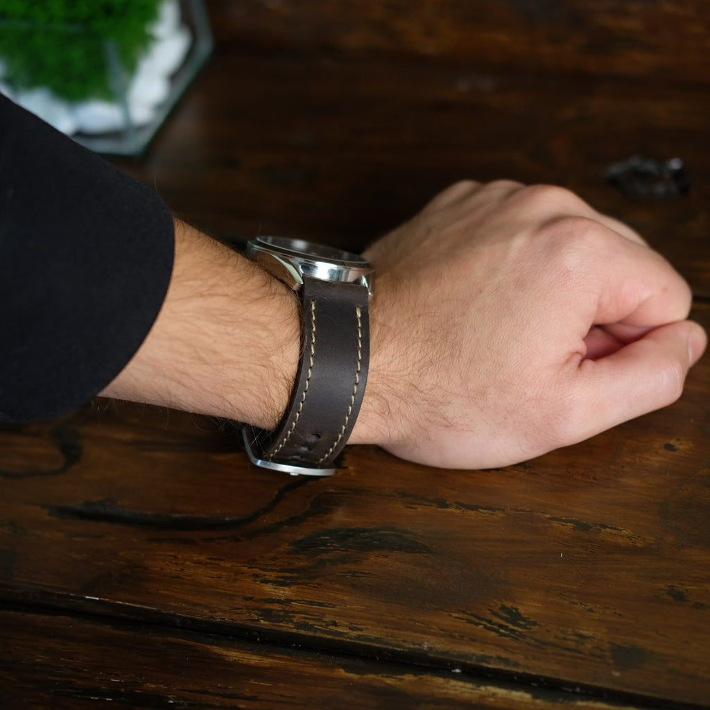 Leather watch band