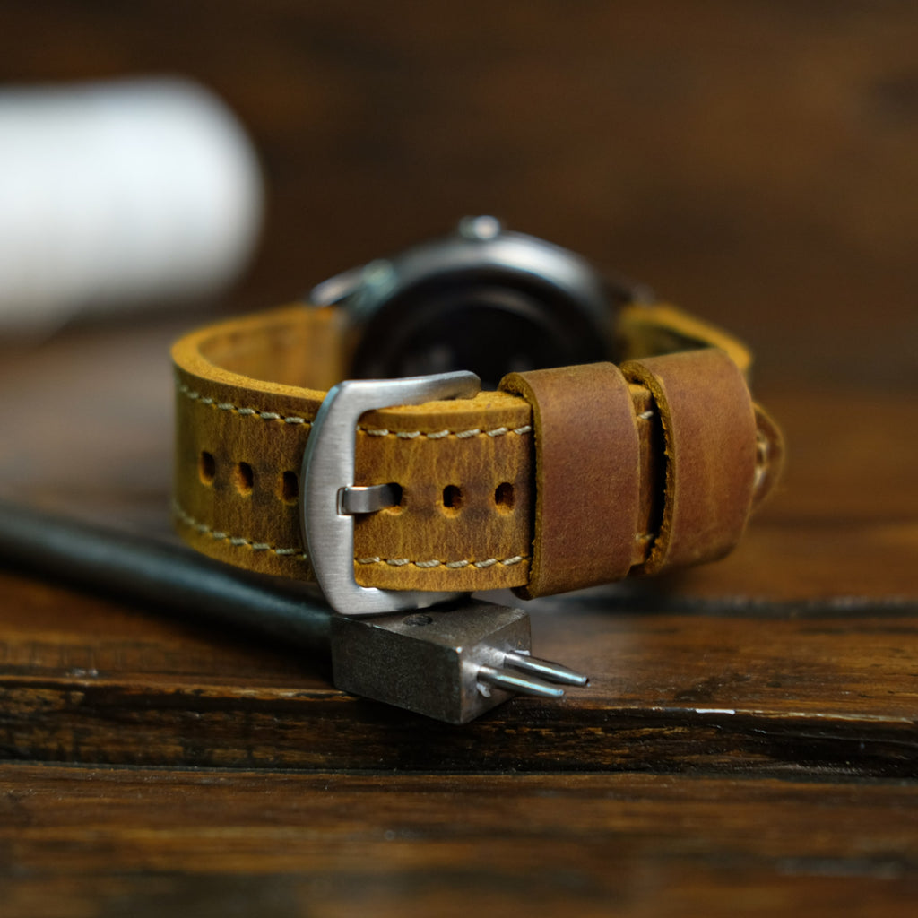 Leather watch band