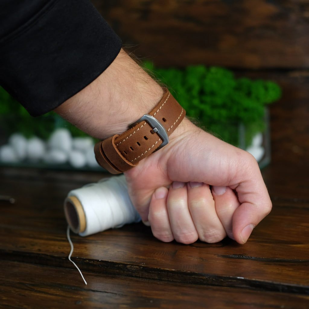 Leather watch band