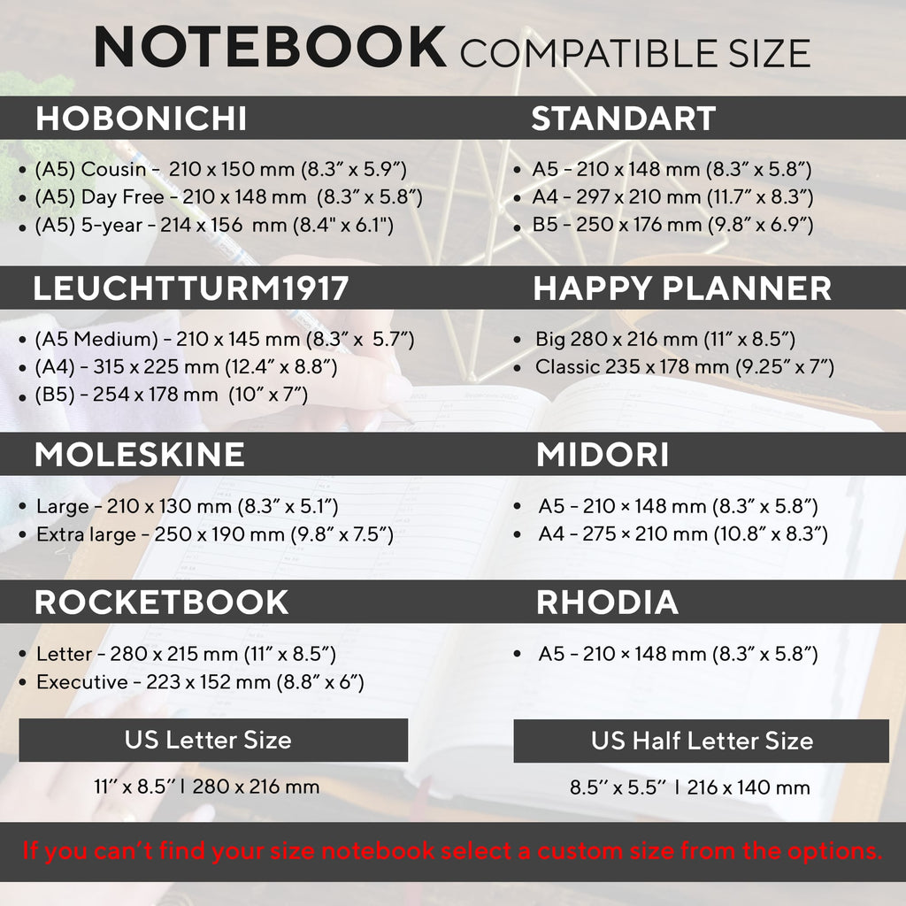 size notebook