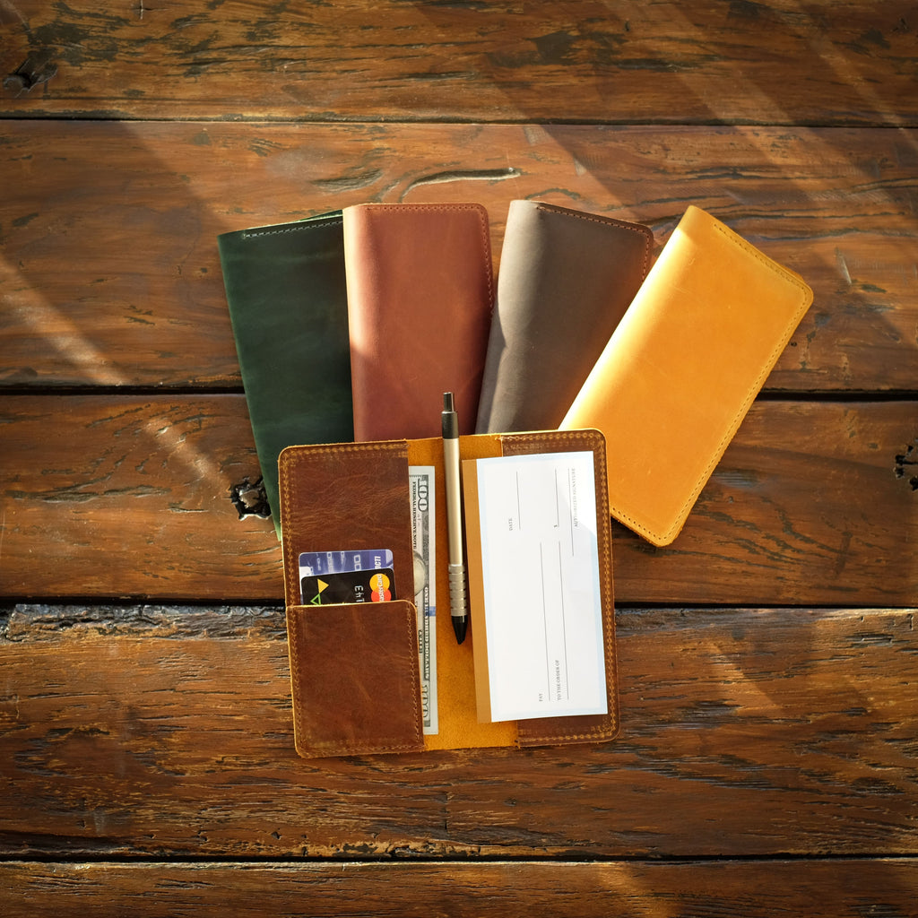 Leather Checkbook Cover | Chestnut